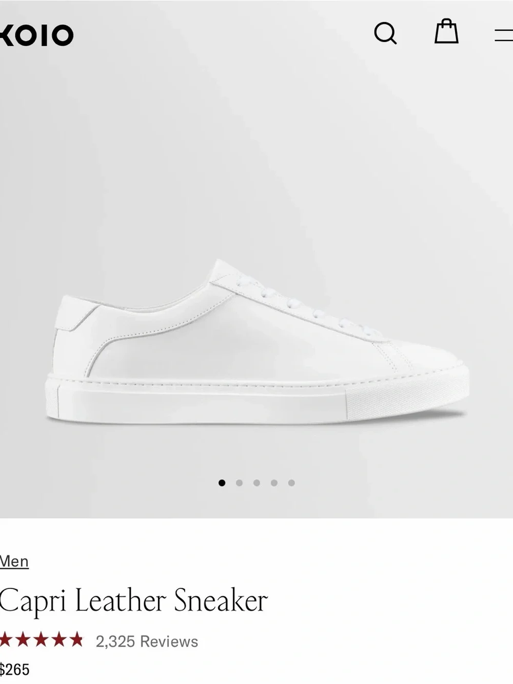 KOIO Women’s Capri Leather Low-Top Sneakers in Triple White